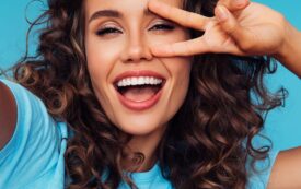 woman smiling - teeth whitening system